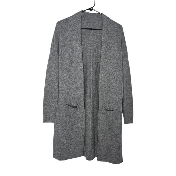 Athleta Gray Spirit Wool Cashmere Wrap Open Front Mid-Length Cardigan XS - Picture 3 of 9